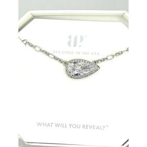 Bomb Party Rhodium Diamond CZ Where It Lands layering necklace